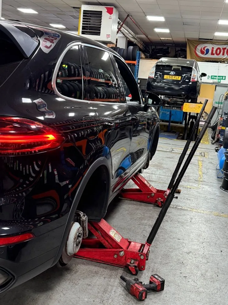 Wheel alignment bay at Park Royal Tyre & Alignment Centre