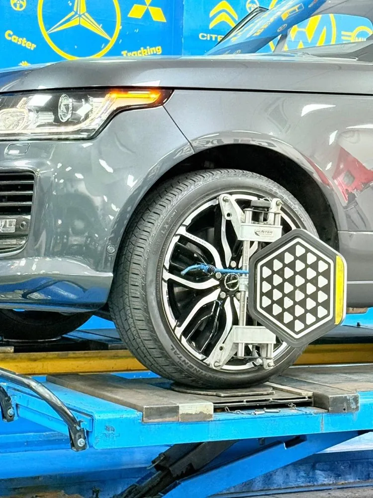 Tread depth check at Park Royal Tyre & Alignment Centre